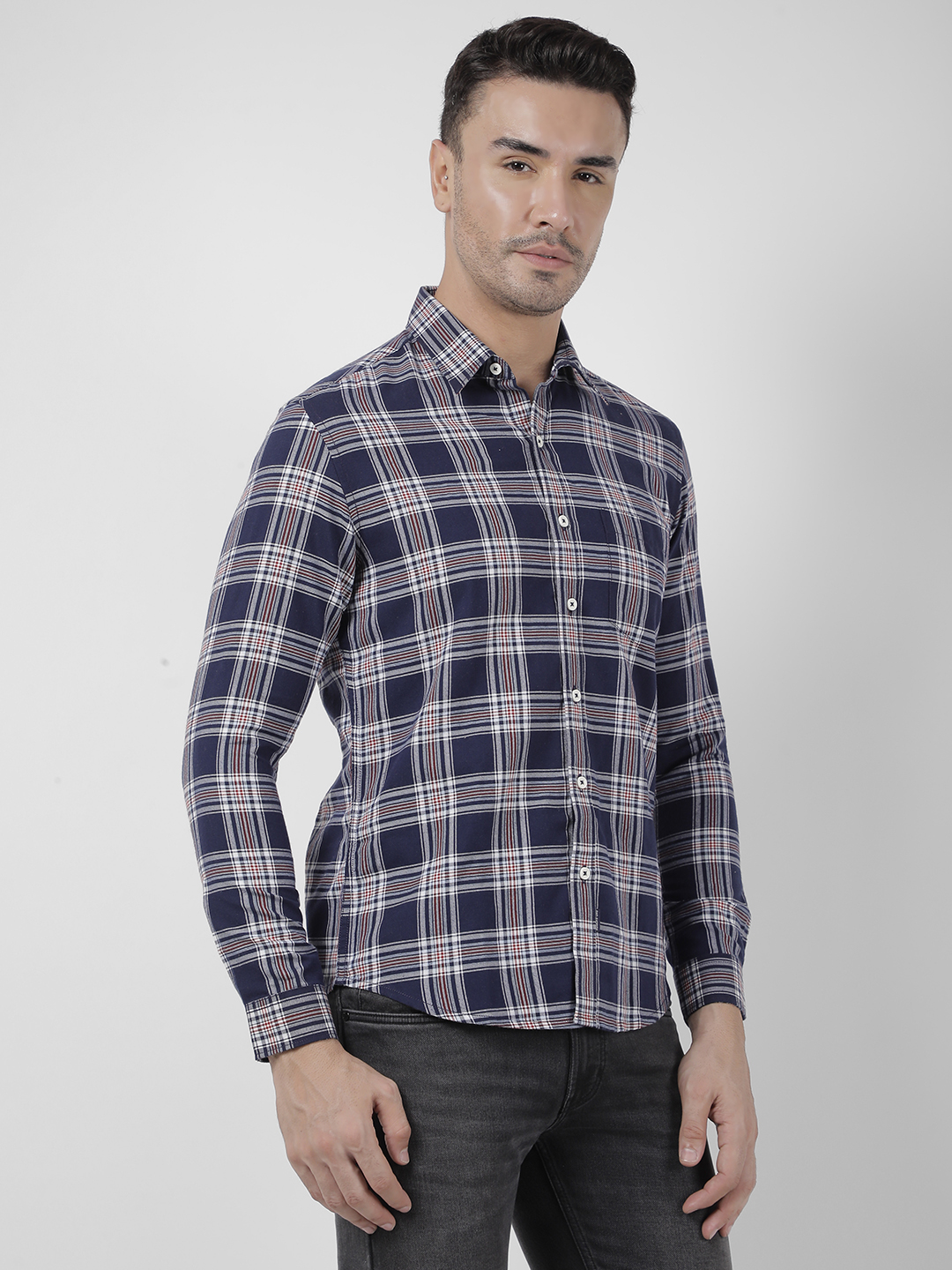 Numero Uno Men Checkered Navy Shirt